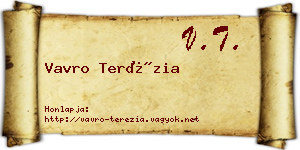 Vavro Terézia névjegykártya